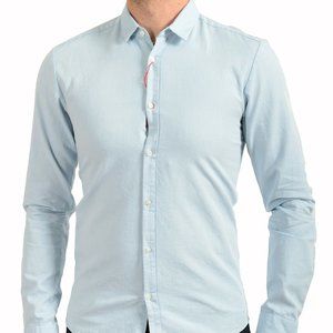 Hugo Boss Men's "Ero3-W" Extra Slim Fit Blue Long Sleeve Casual Shirt